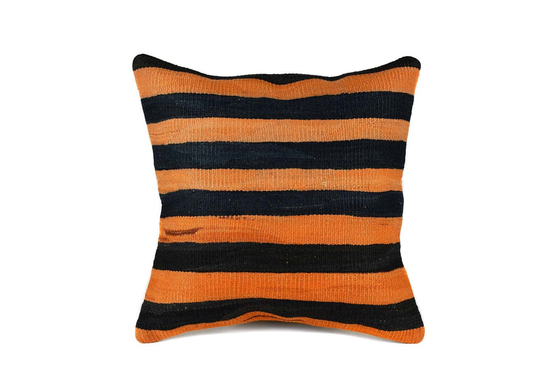 Vintage Kilim Cushion Cover Orange Black Stripe Textile Sydney Grand Bazaar 2 