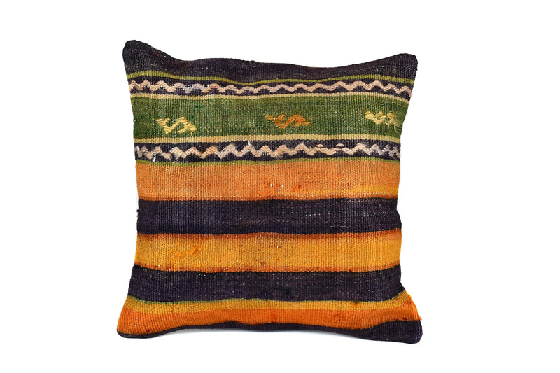 Vintage Kilim Cushion Cover Orange Green Textile Sydney Grand Bazaar 