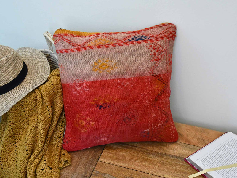 Vintage Kilim Cushion Cover Pink Red Textile Sydney Grand Bazaar 