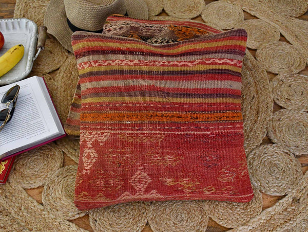 Vintage Kilim Cushion Cover Pink Stripe Textile Sydney Grand Bazaar 