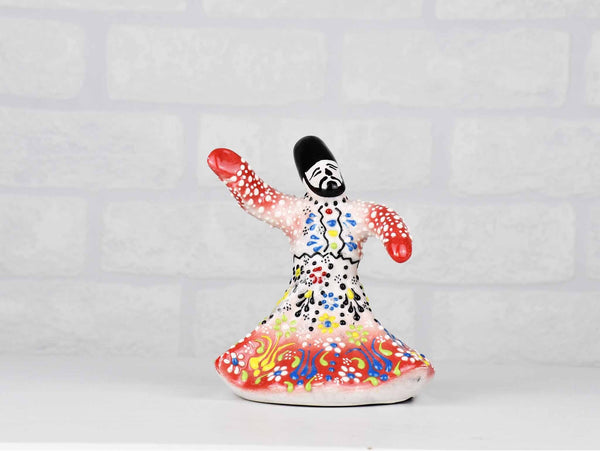 Whirling Dervish Dantel Small White Red Ceramic Sydney Grand Bazaar 